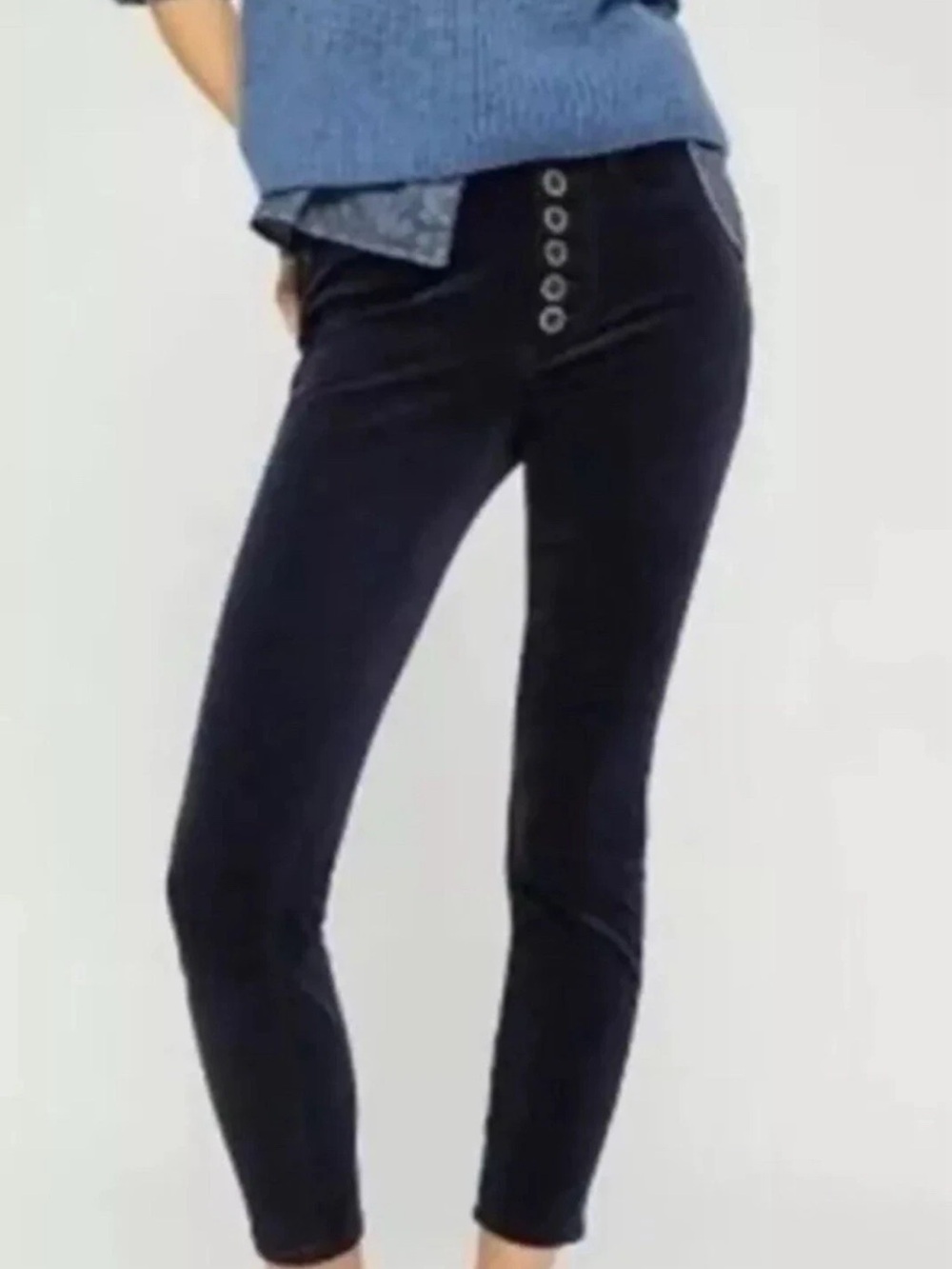 Anthropologie Pilcro Corduroy High-Rise Skinny Pants with Button Front